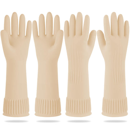 Mamison Rubber Dishwashing Gloves, Non-Slip Kitchen, Pink Medium, 2 Pairs