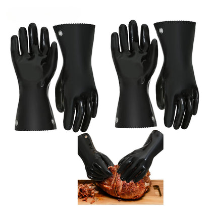 Insulated BBQ Gloves - Heat Resistant, No Stiff for Grill/Cooking/Pit, Grilling & Meat Gloves, Smoker Accessories