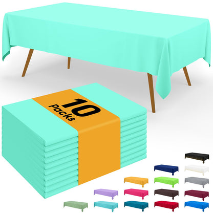Smiry Plastic Disposable Waterproof Table Cloth - 54 x 108 Inch, 6 Packs