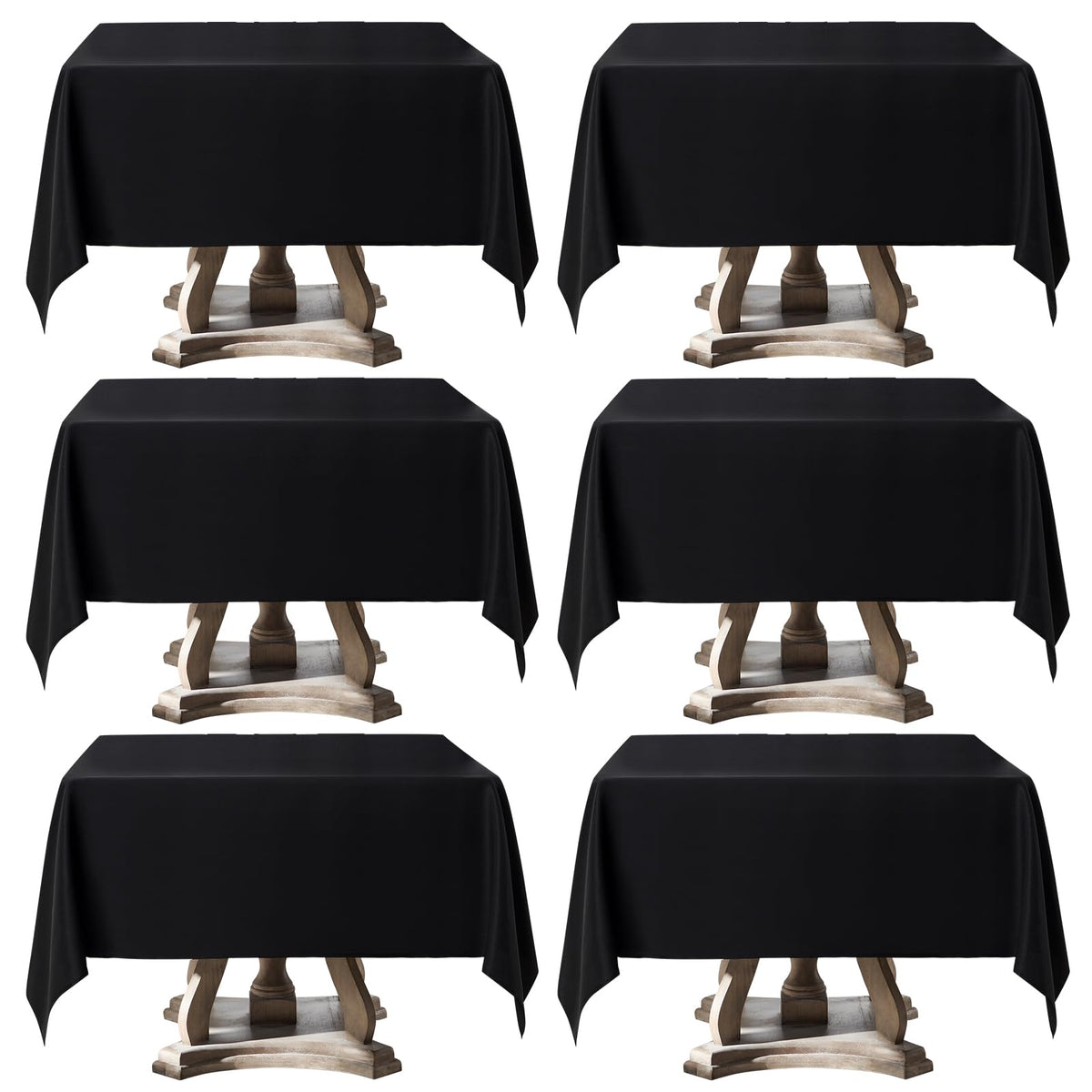 6 Pack Ivory Rectangle Tablecloths 60x120 Inch for 8ft Tables