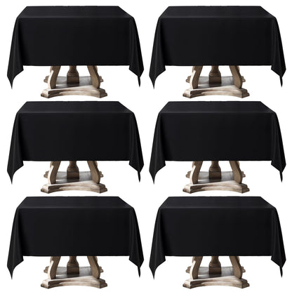 6 Pack Ivory Rectangle Tablecloths 60x120 Inch for 8ft Tables