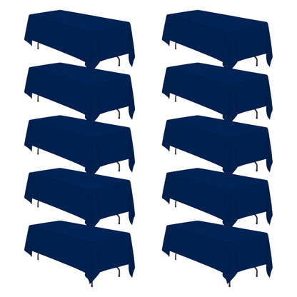 BRILLMAX 6 Pack White Tablecloths 60x126 Inch for 8ft Rectangle Tables
