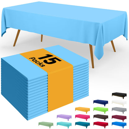 Smiry Plastic Disposable Waterproof Table Cloth - 54 x 108 Inch, 6 Packs