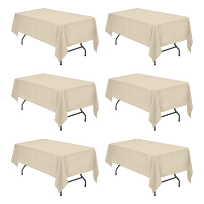 BRILLMAX 6 Pack White Tablecloths 60x126 Inch for 8ft Rectangle Tables