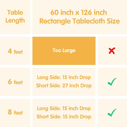 BRILLMAX 6 Pack White Tablecloths 60x126 Inch for 8ft Rectangle Tables