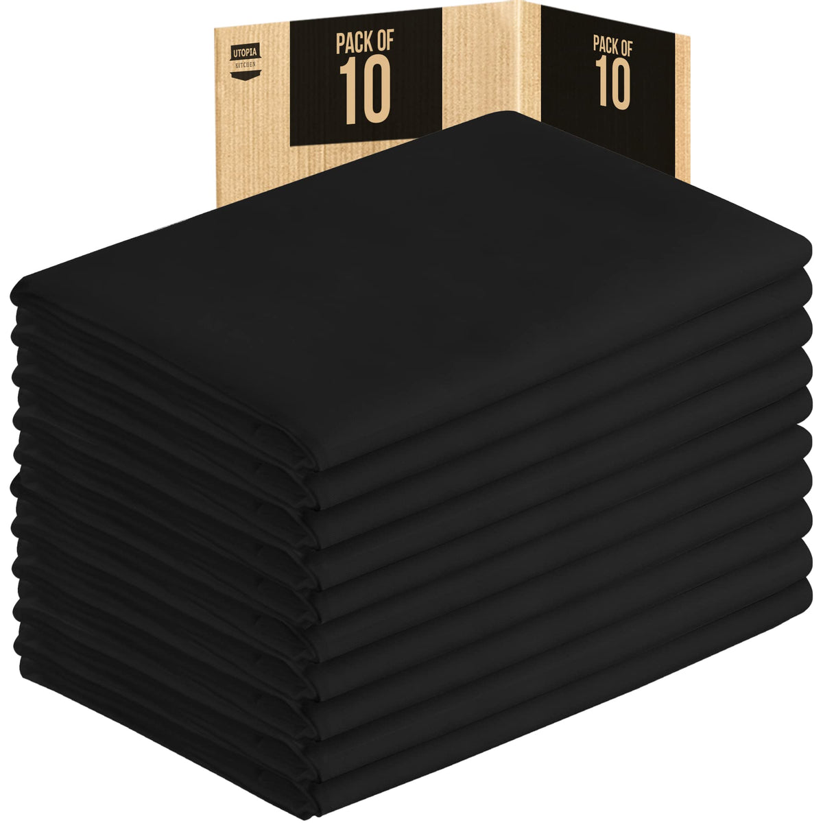 Utopia Kitchen Spandex Table Cloth 2 Pack [8FT, 96Lx30Wx30H Inch, Black]