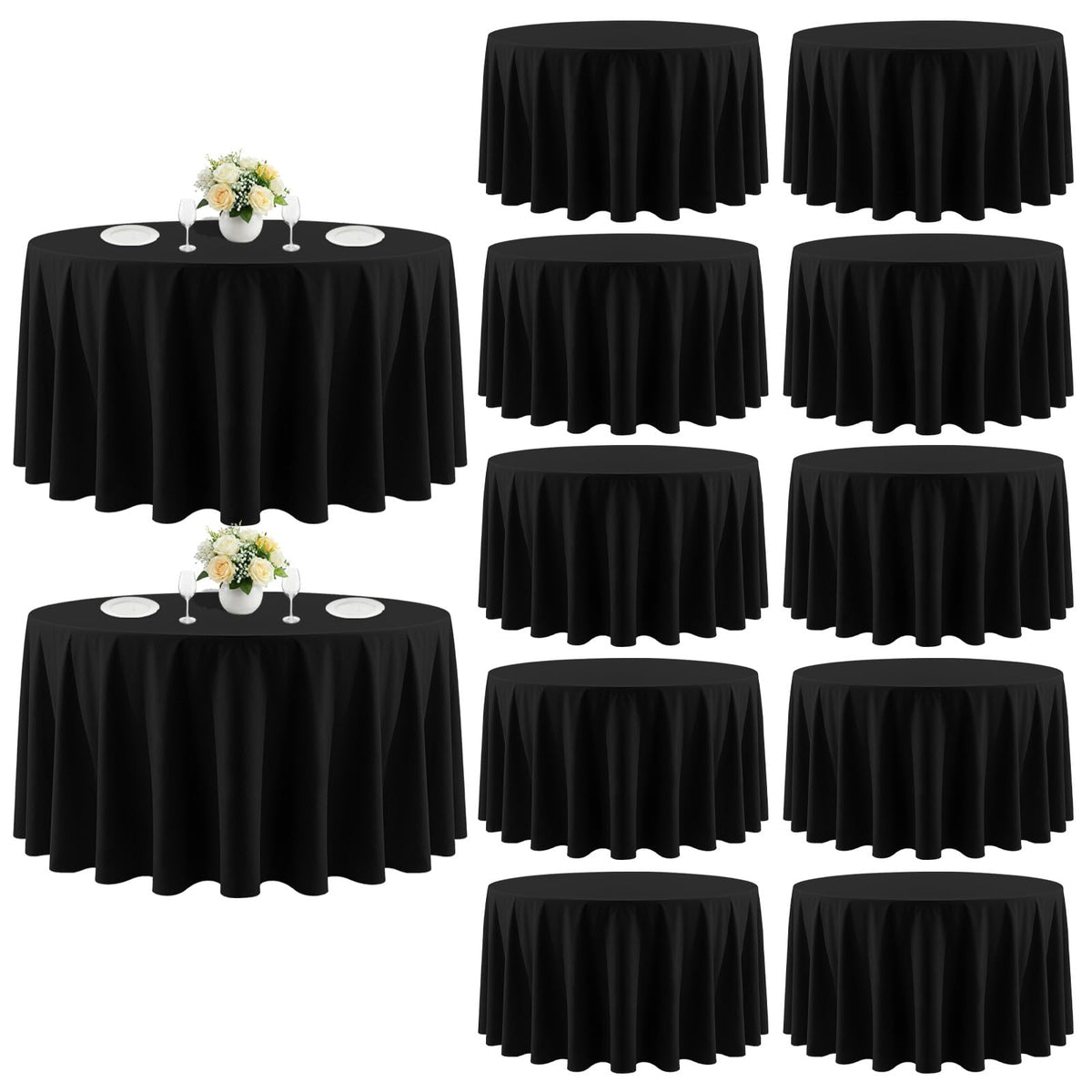 White Rectangle Table Cloth 60 x 102 Inch, 8 Pack