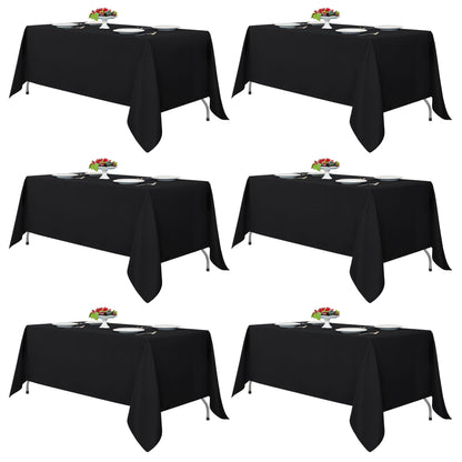 Fitable 6 Pack White Table Cloths 70x120 Inch for 6-8 Ft Rectangle Tables
