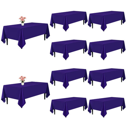 10 Pack Black Tablecloths 60 x 102 Inch for 6 Foot Rectangle Tables