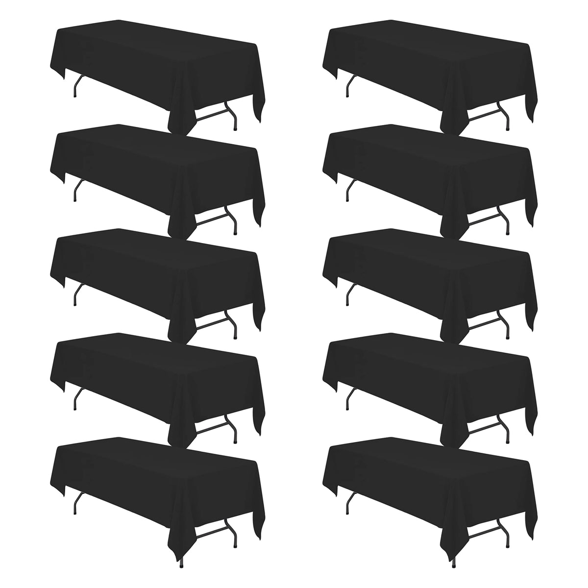 BRILLMAX 6 Pack White Tablecloths 60x126 Inch for 8ft Rectangle Tables