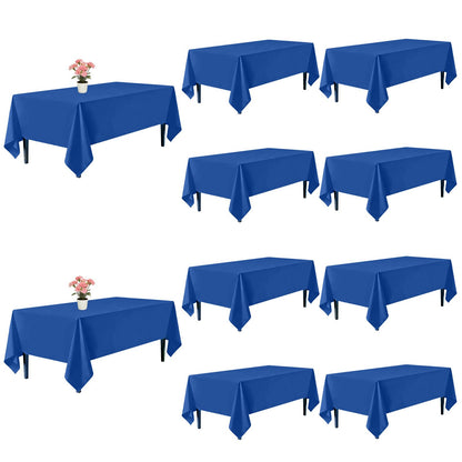 10 Pack Black Tablecloths 60 x 102 Inch for 6 Foot Rectangle Tables