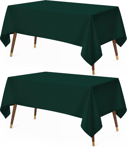 Utopia Kitchen Rectangle Table Cloth 2 Pack [60x102 Inches, Hunter Green]