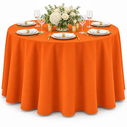 AK TRADING CO. 60 x 102-Inch Rectangular Polyester Tablecloth - Made in USA - Wrinkle-Resistant, Flame Retardant, Durable Party Table Cover, Banquet Tablecloth, Wedding Table Cover - Orange