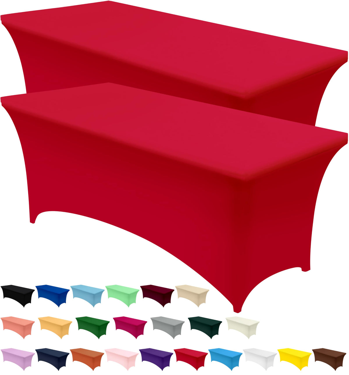 Utopia Kitchen Spandex Table Cloth 2 Pack [4FT, 48Lx30Wx30H Inch, Black]