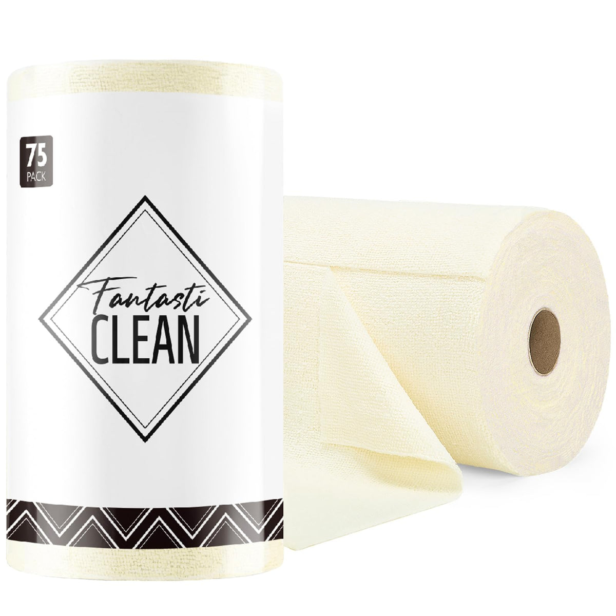 Fantasticlean Microfiber Cleaning Cloth Roll -75 Pack, 12" x 12" (Pink)
