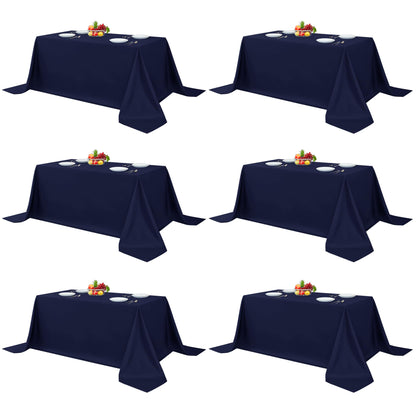 Fitable 6 Pack White Table Cloths 70x120 Inch for 6-8 Ft Rectangle Tables