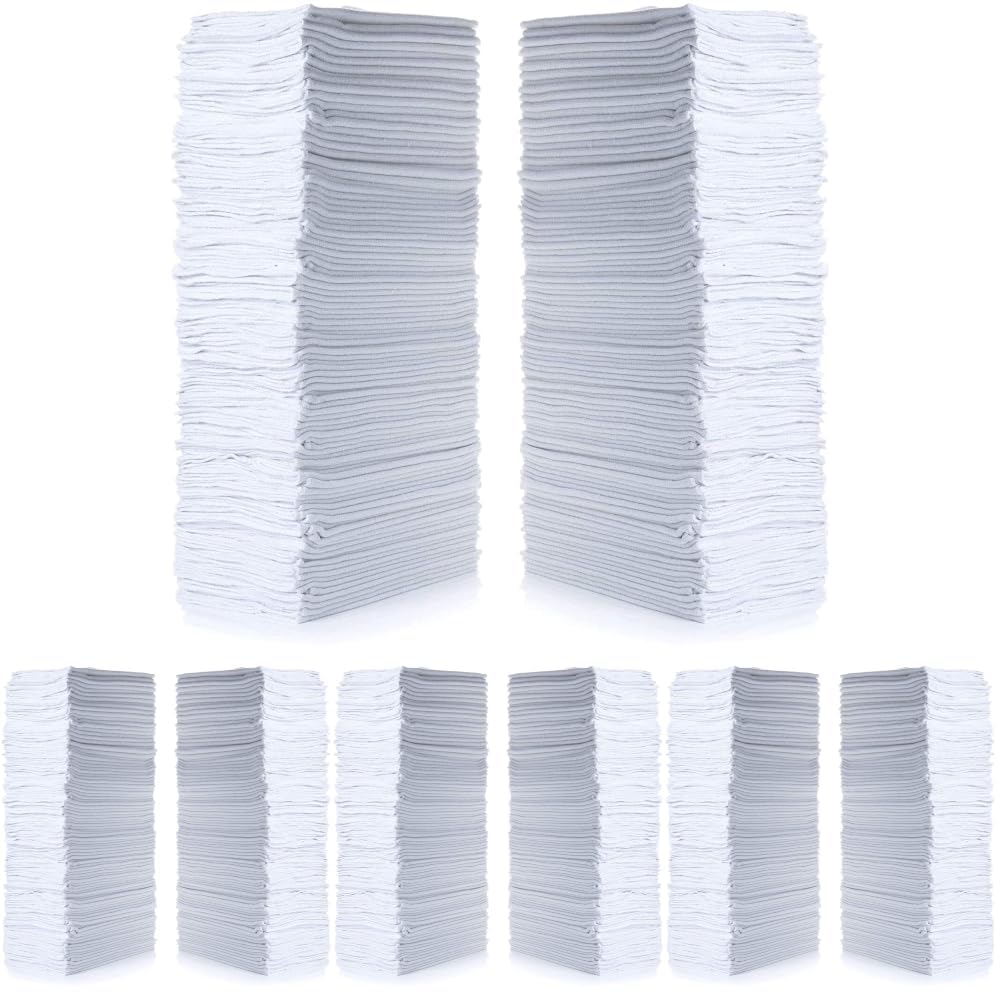 Simpli-Magic Cotton Shop Towels 14"x12" (145 Pack) – Reusable Cleaning Shop Rags for Automobiles, Industries, Garage and Homes (White)