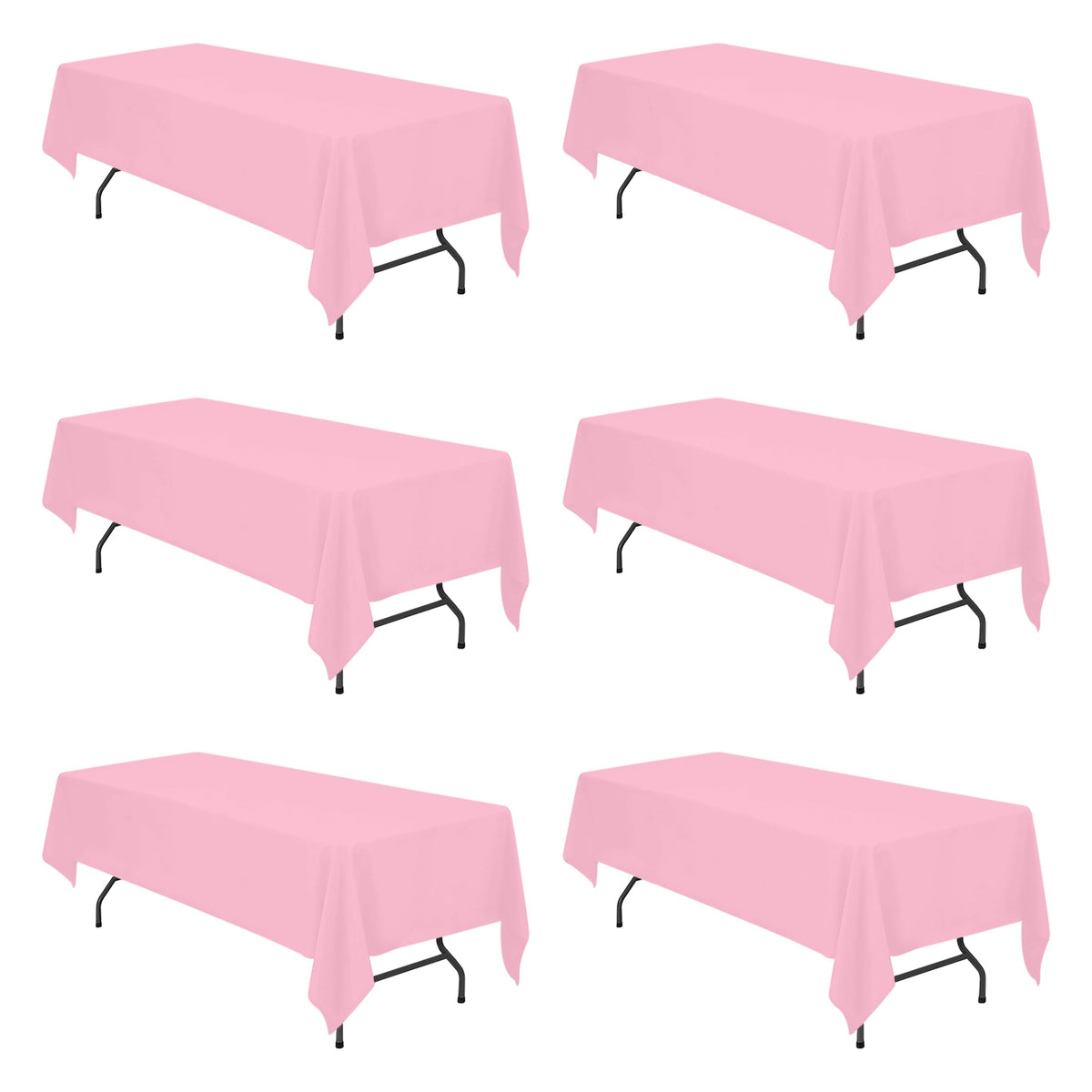 BRILLMAX 6 Pack White Tablecloths 60x126 Inch for 8ft Rectangle Tables