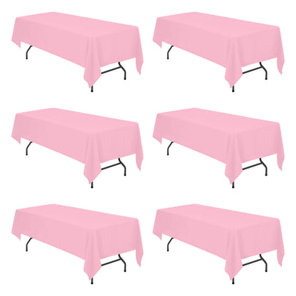 BRILLMAX 6 Pack White Tablecloths 60x126 Inch for 8ft Rectangle Tables