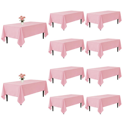 10 Pack Black Tablecloths 60 x 102 Inch for 6 Foot Rectangle Tables