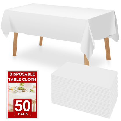 RowinsyDD 30 Pack Black Plastic Tablecloth, Plastic Table Cloths Disposable