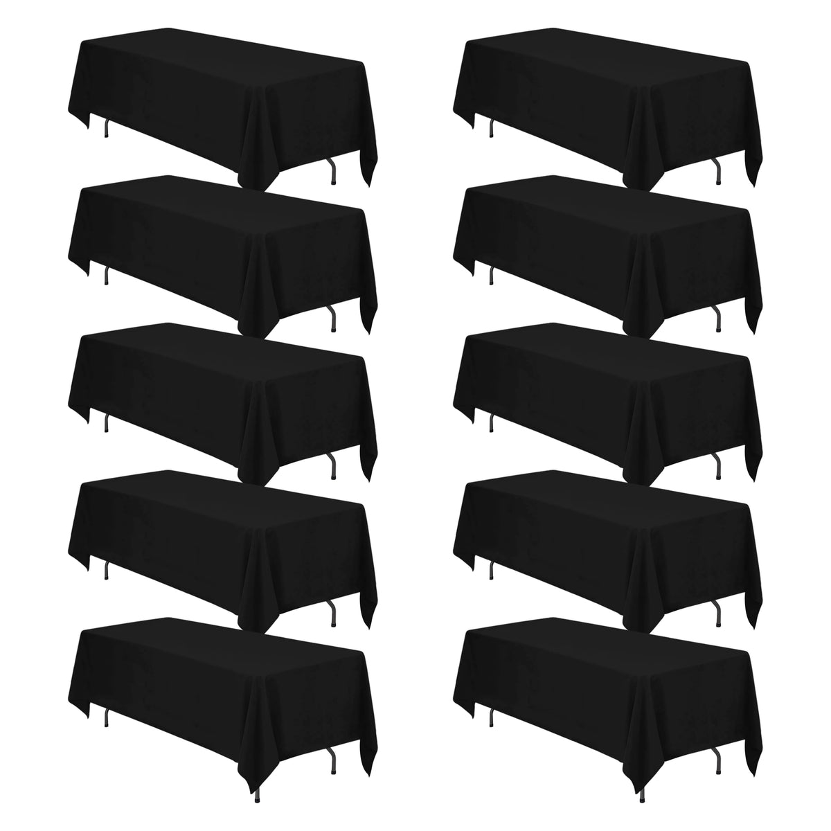 BRILLMAX 6 Pack White Tablecloths 60x126 Inch for 8ft Rectangle Tables