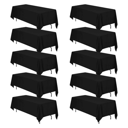 BRILLMAX 6 Pack White Tablecloths 60x126 Inch for 8ft Rectangle Tables