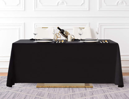 Surmente 90x156 Inch Black Tablecloth for 8 Foot Rectangle Tables