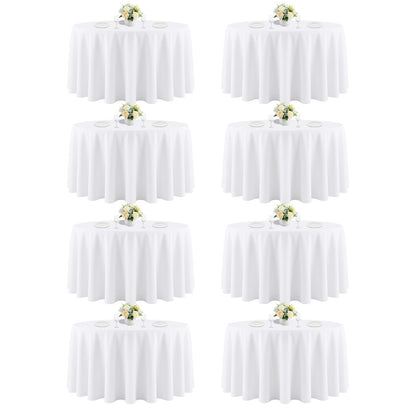 White Rectangle Table Cloth 60 x 102 Inch, 8 Pack