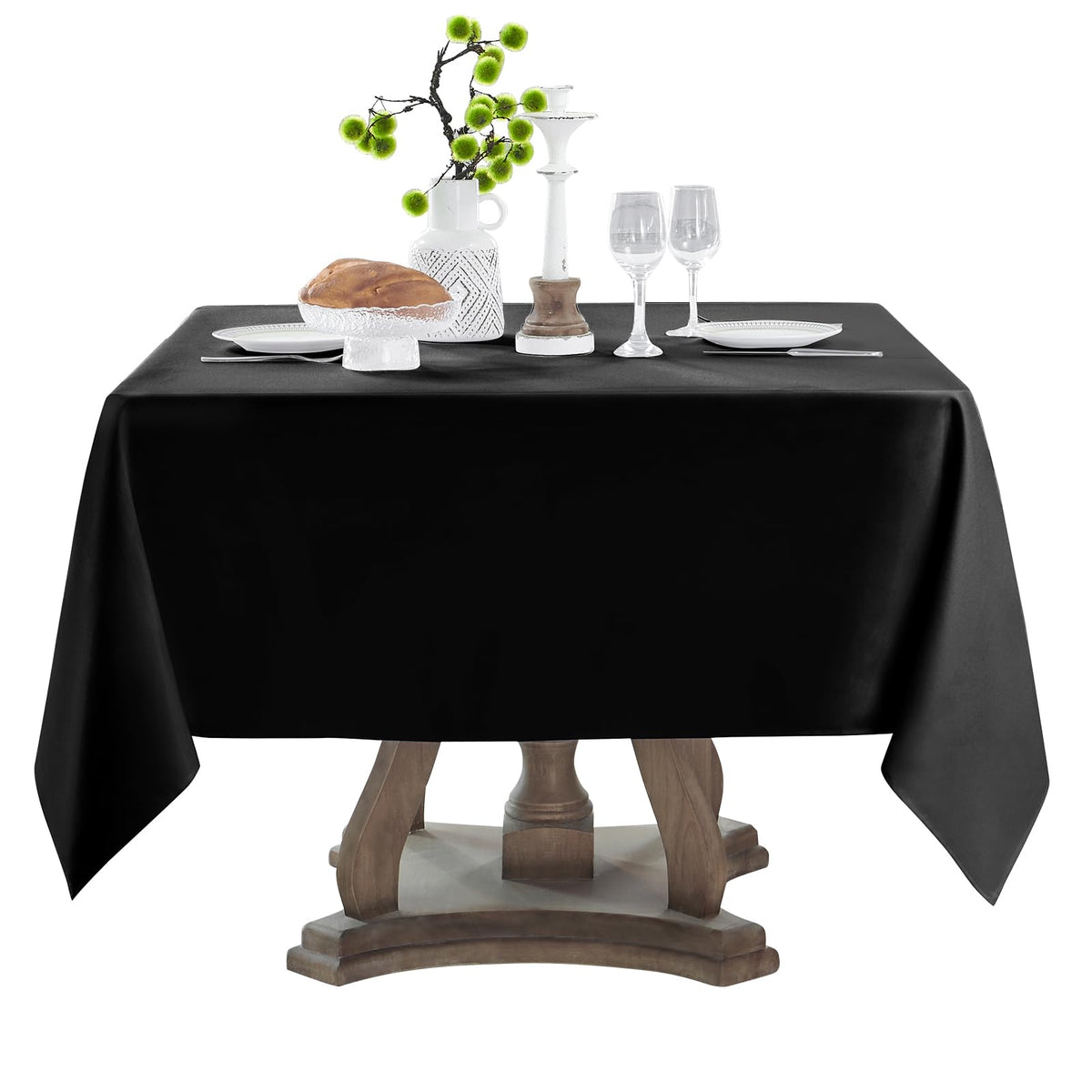 6 Pack Ivory Rectangle Tablecloths 60x120 Inch for 8ft Tables