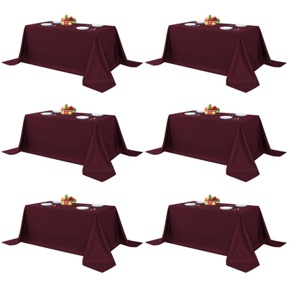 Fitable 6 Pack White Table Cloths 70x120 Inch for 6-8 Ft Rectangle Tables