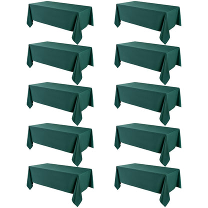 VidaFete Classic Series 10 Pack 90 * 132inch Black Rectangle Tablecloth