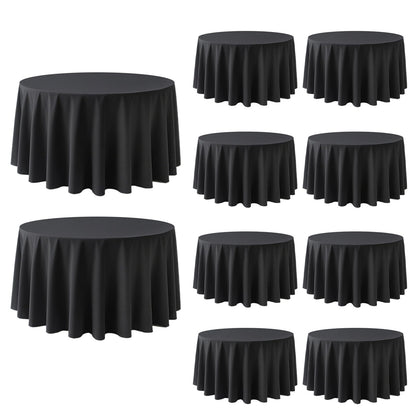 10 Pack Black Tablecloths 60 x 102 Inch for 6 Foot Rectangle Tables