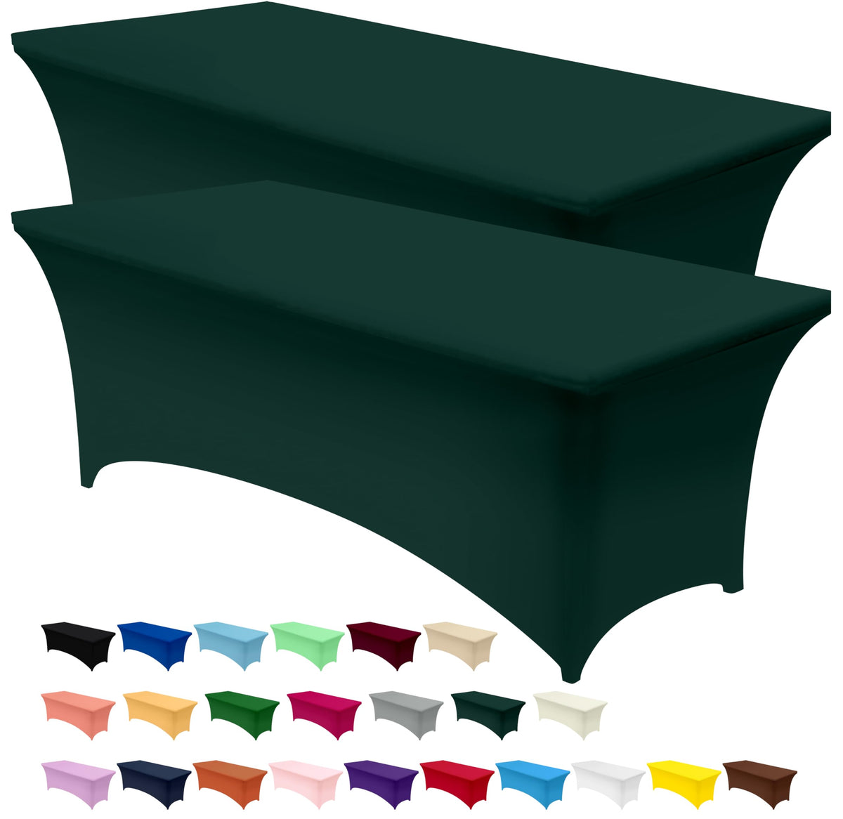 Utopia Kitchen Spandex Table Cloth 2 Pack [4FT, 48Lx30Wx30H Inch, Black]
