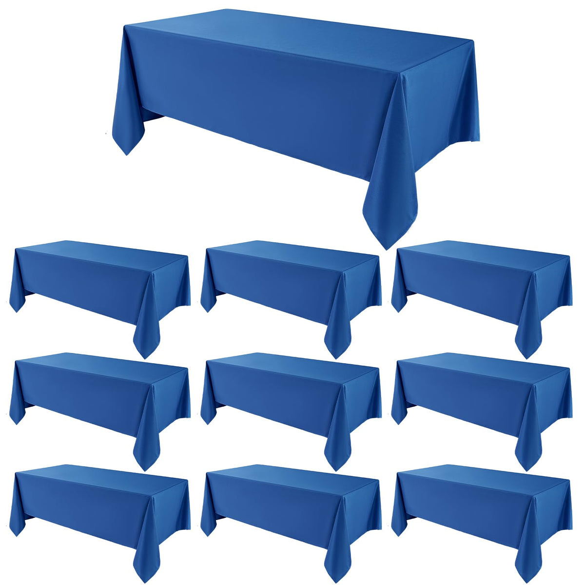 6 Pack Ivory Rectangle Tablecloths 60x120 Inch for 8ft Tables