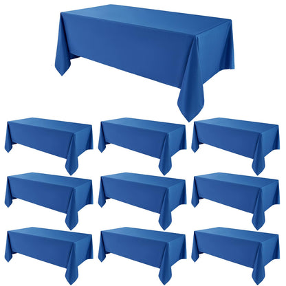 6 Pack Ivory Rectangle Tablecloths 60x120 Inch for 8ft Tables