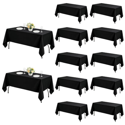White Rectangle Table Cloth 60 x 102 Inch, 8 Pack