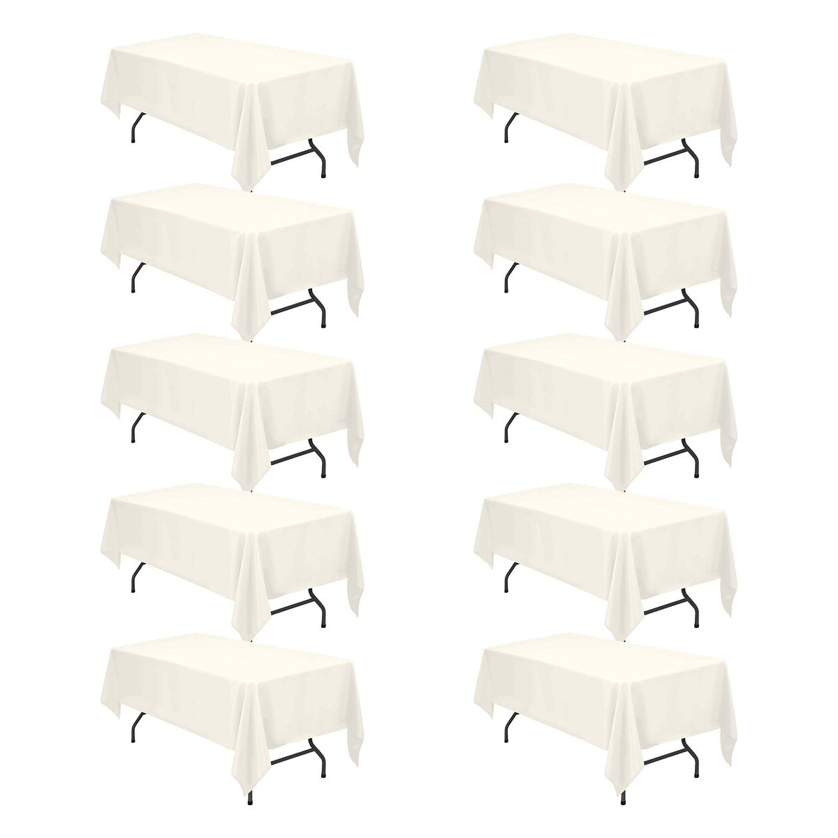 BRILLMAX 6 Pack White Tablecloths 60x126 Inch for 8ft Rectangle Tables