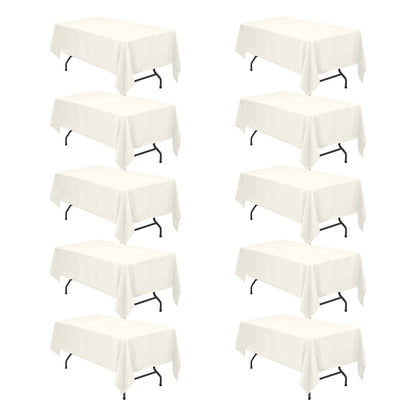 BRILLMAX 6 Pack White Tablecloths 60x126 Inch for 8ft Rectangle Tables