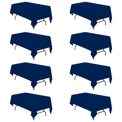 BRILLMAX 6 Pack White Tablecloths 60x126 Inch for 8ft Rectangle Tables