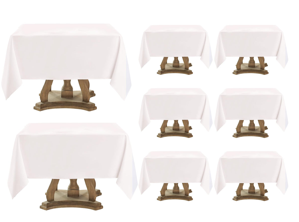 6 Pack Ivory Rectangle Tablecloths 60x120 Inch for 8ft Tables
