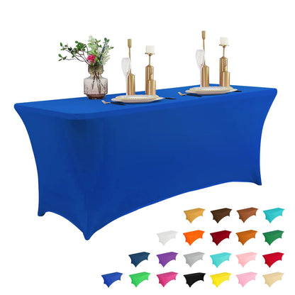 IVAPUPU 2 Pack 6FT Black Table Cloth for Rectangular Spandex Table Cover