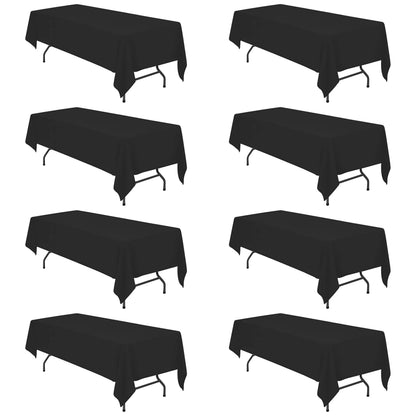 BRILLMAX 6 Pack White Tablecloths 60x126 Inch for 8ft Rectangle Tables