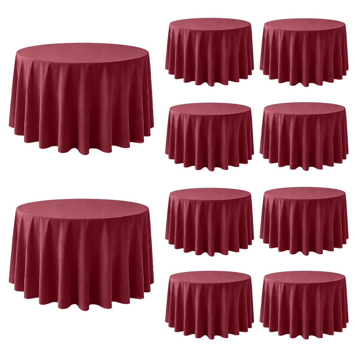 10 Pack Black Tablecloths 60 x 102 Inch for 6 Foot Rectangle Tables