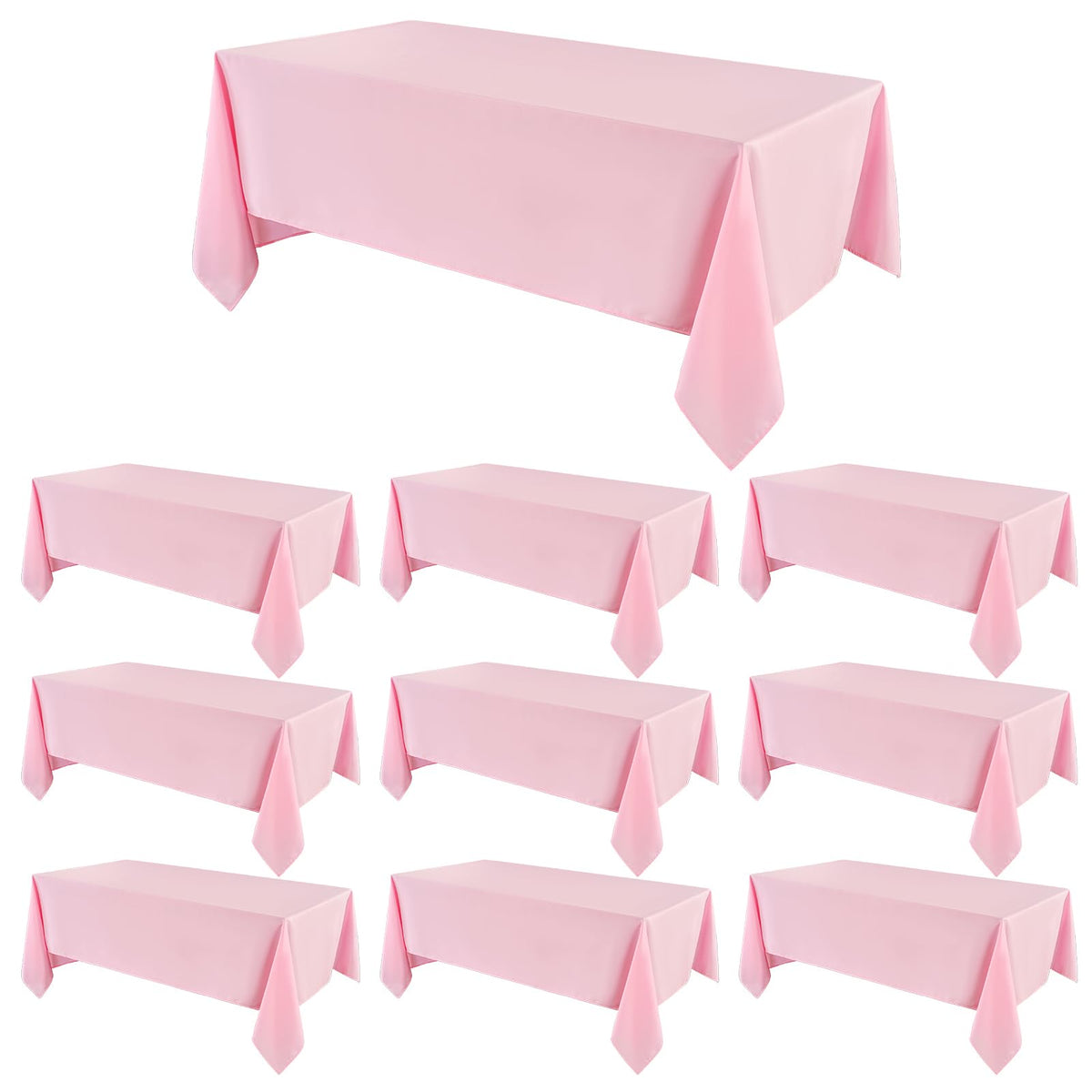 6 Pack Ivory Rectangle Tablecloths 60x120 Inch for 8ft Tables
