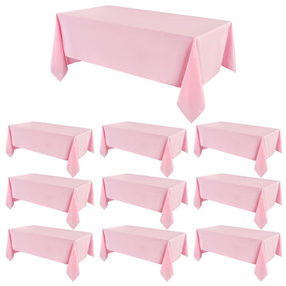 6 Pack Ivory Rectangle Tablecloths 60x120 Inch for 8ft Tables