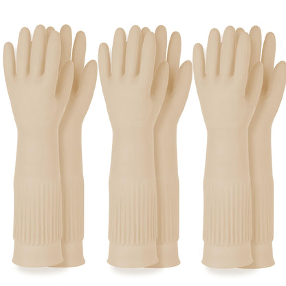Mamison Rubber Dishwashing Gloves, Non-Slip Kitchen, Pink Medium, 2 Pairs