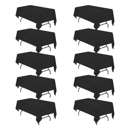 BRILLMAX 6 Pack White Tablecloths 60x126 Inch for 8ft Rectangle Tables