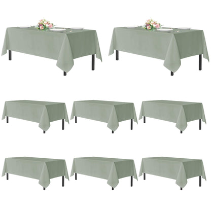 sancua 2 Pack White Table Cloth 60x102 Inch for 6 Feet Rectangle Tables