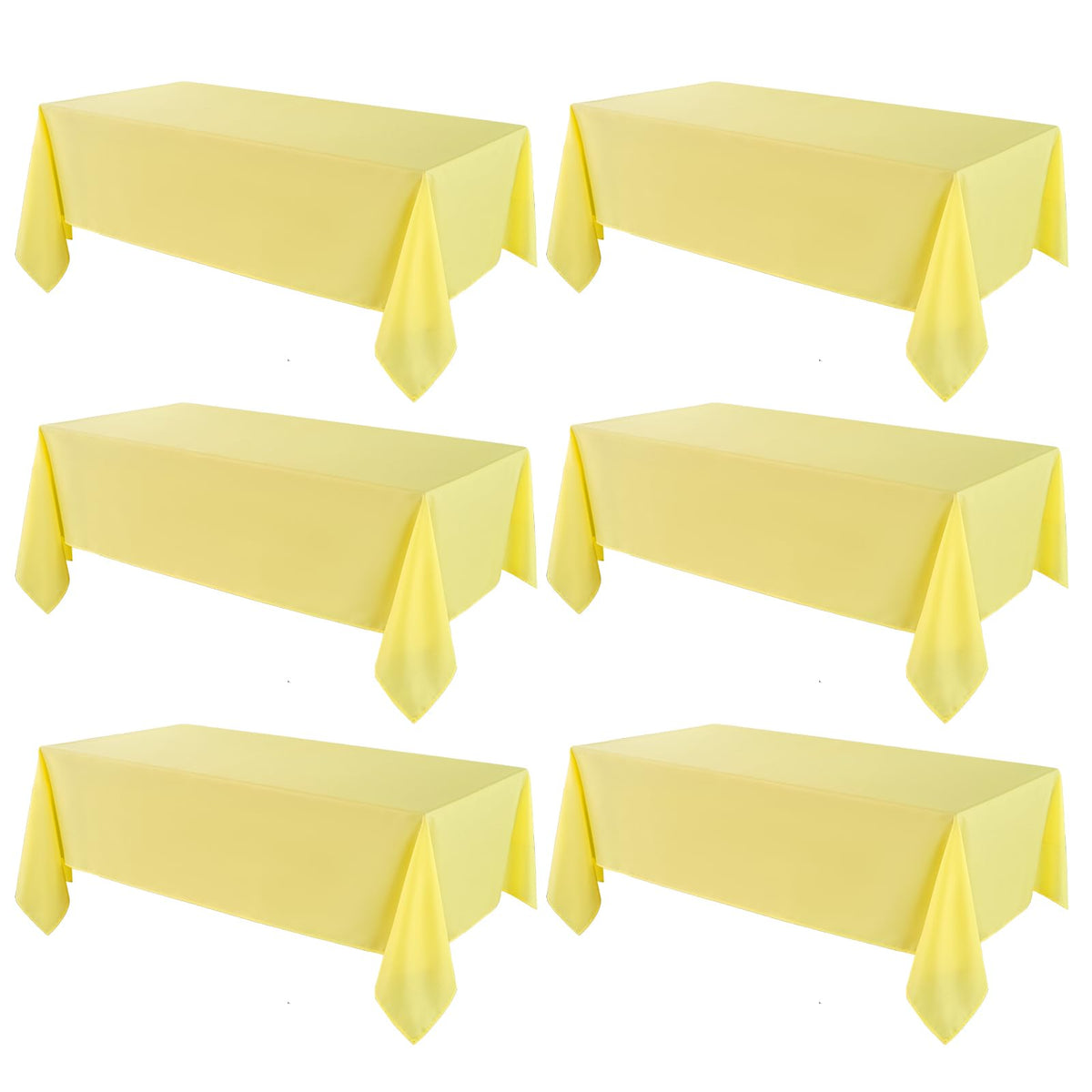 VidaFete Classic Series 10 Pack 90 * 132inch Black Rectangle Tablecloth